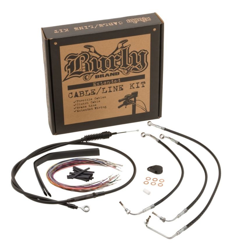 Burly Brand Control Kit 15in Bagger Bar – Black