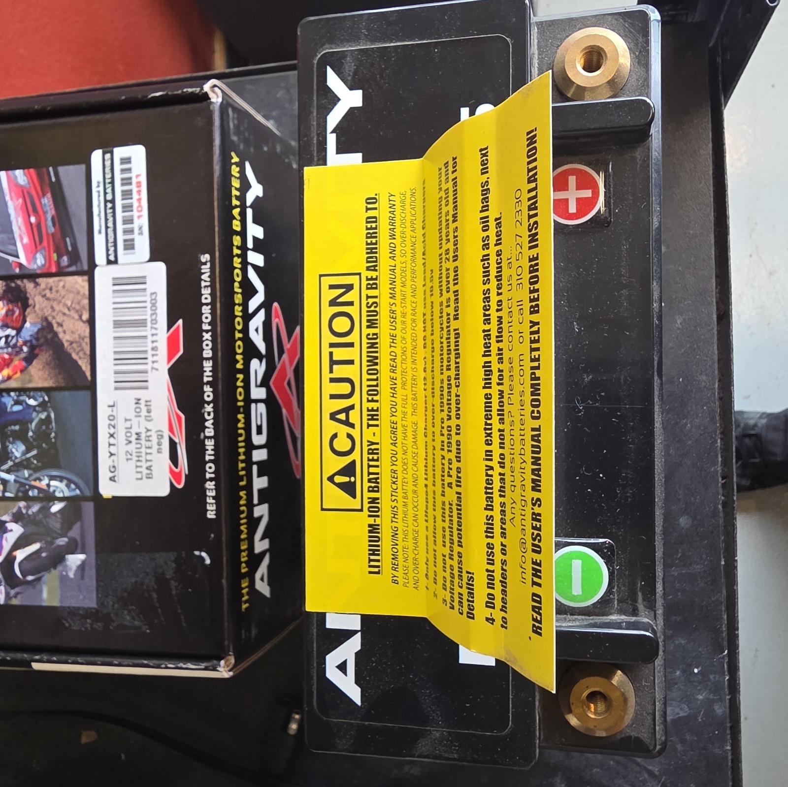 ANTIGRAVITY BATTERIES Extreme Power Lithium Batteries AG-YTX-20L YTX20L R pos