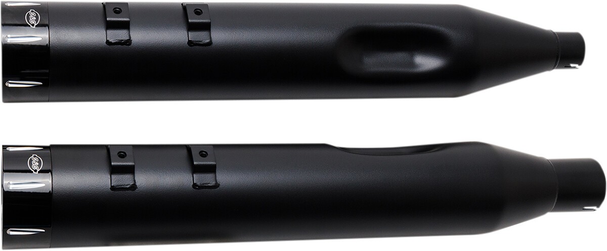 S&S MK45 4-1/2in. Performance Muffler – Black with Chrome Tracer End