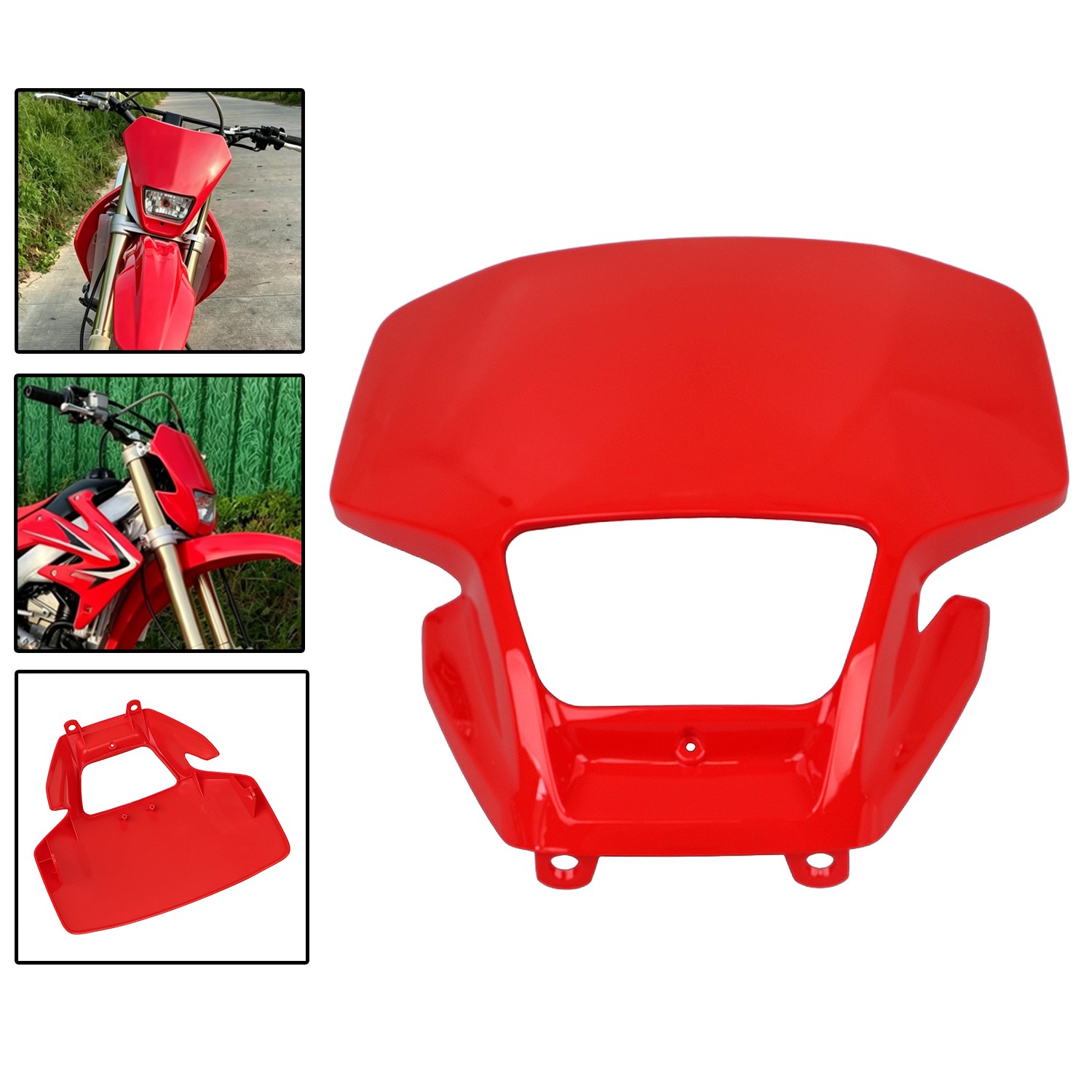 Red ABS Plastic Front Headlight Cover Shroud Visor Plate For Honda CRF450X 05-07