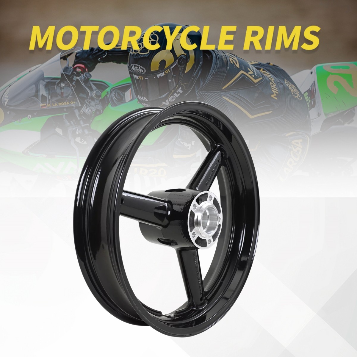 Gloss Black 17×3.5″ Front Wheel Rim for Suzuki GSXR 600 750 01-05 GSXR1000 01-04