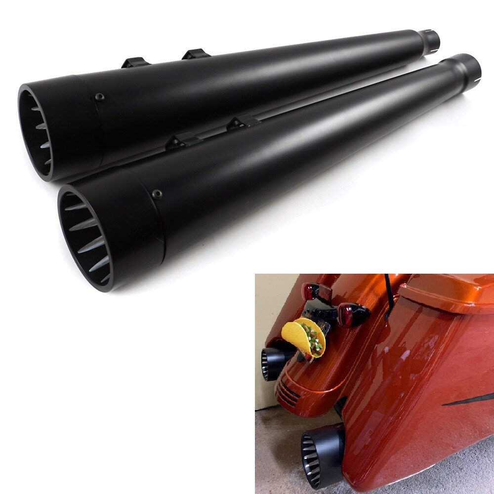 SHARKROAD 4.4″ Slip On Mufflers for Harley Touring Exhaust 17-UP Deep Rich Tone