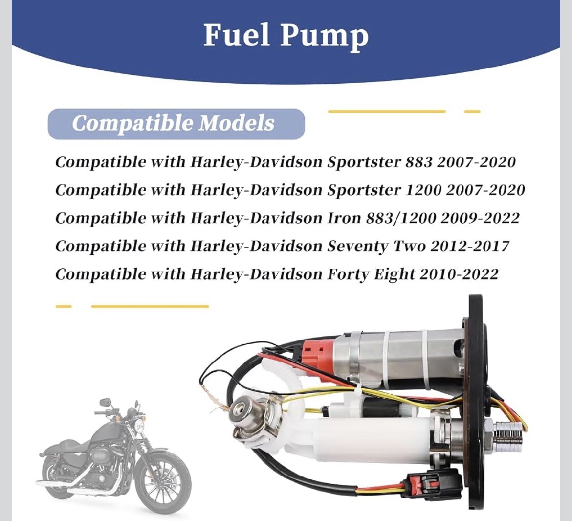 75305-07A 75268-07F Fuel Pump Compatible with Harley Davidson Sportster 883 1200