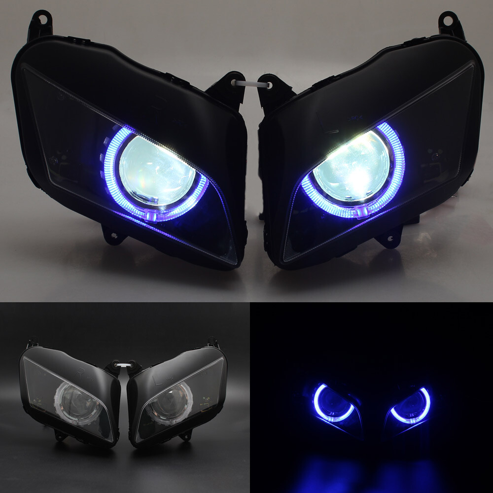 Headlight Assembly HID Projector Blue Angel Eyes For Honda CBR600RR 2007-2012 11