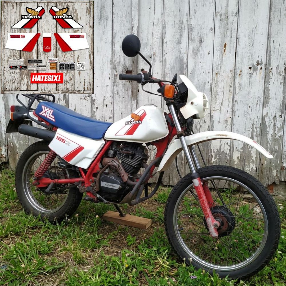 Sticker Honda XL125s XL 125s 1985 Red Tank Decal Set Vintage Vinyl