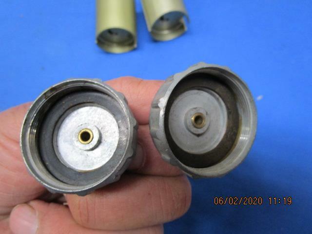 2 NOS Vintage Carburetor Slides w/ Screw On Tops, Keihan, Mikuni Yamaha B134