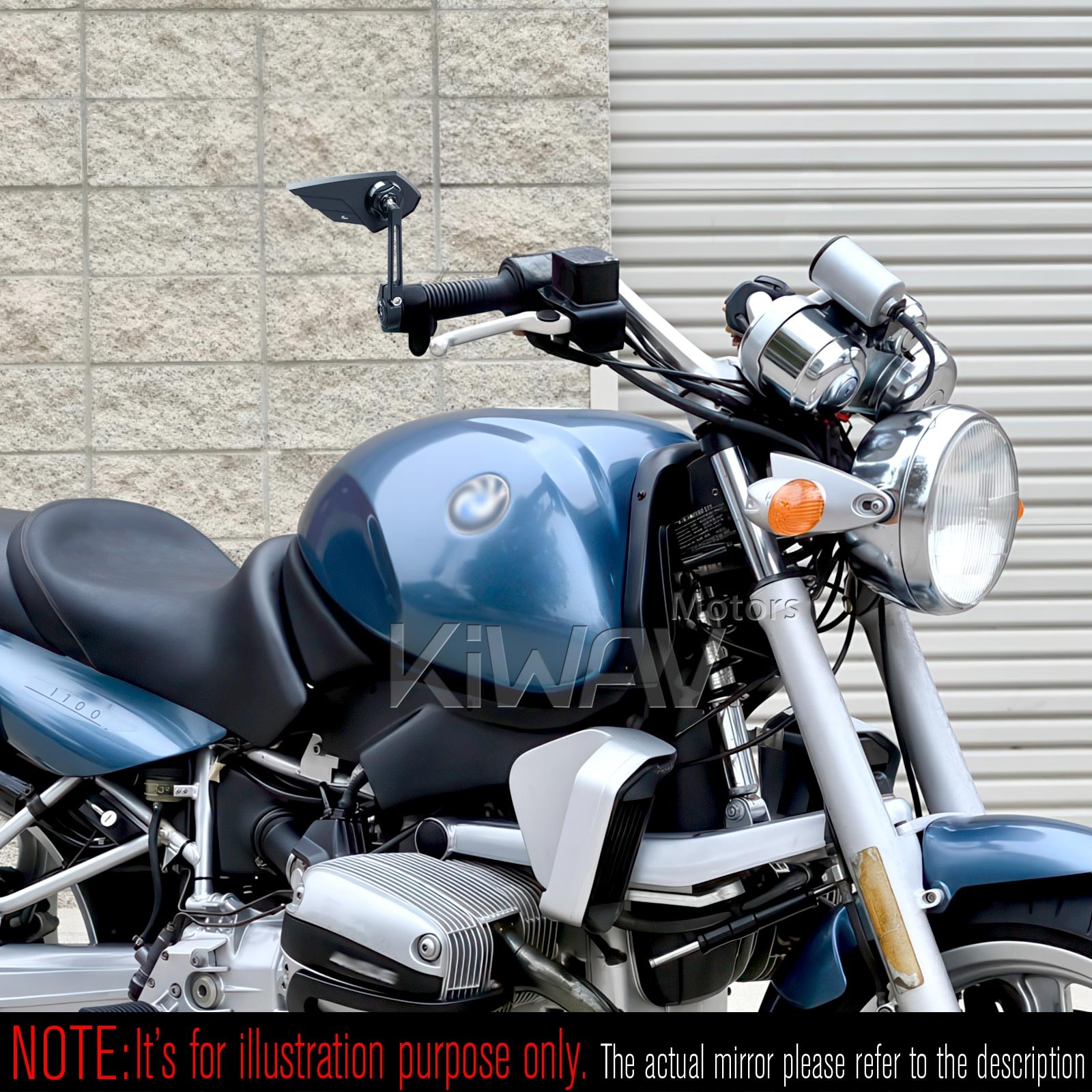 Bar end mirror RIGHT x1 Wisp adjustable black M8 bolt-on for BMW R 1200 1250 RT