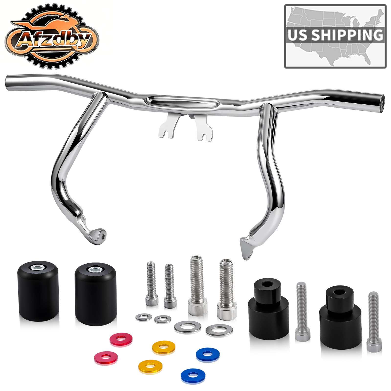 Front Engine Guard Crash Flat-out Bar For Harley Touring Street Road Glide 14-26
