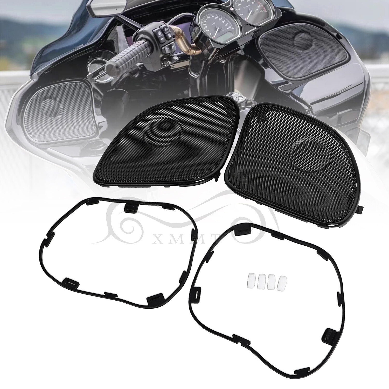 For Harley 2015-up Road Glide FLTRX FLTRU FLTRXS Front Speaker Grill Mesh Covers