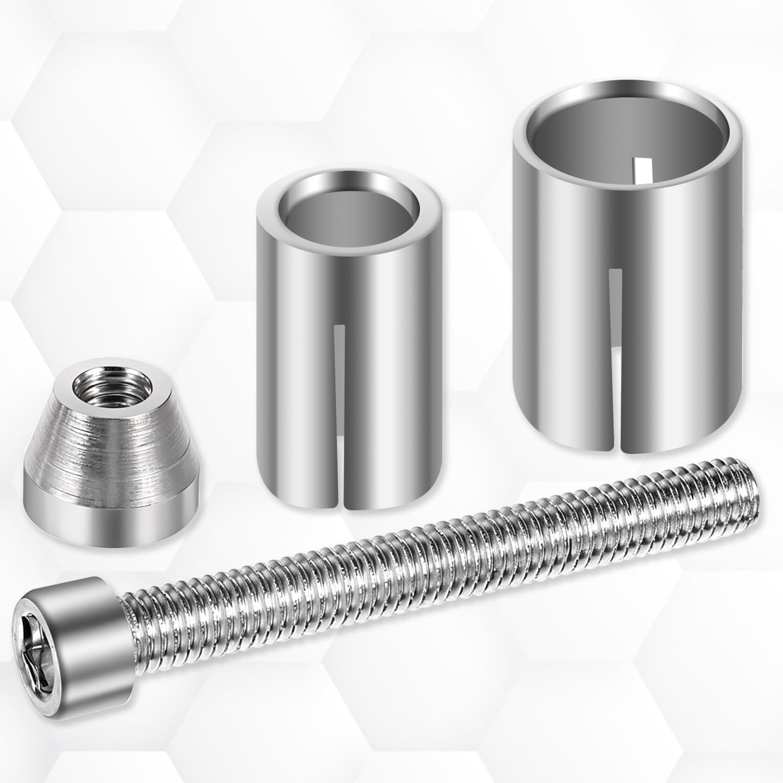 2 Pack Motorcycle Bar Ends Mounting Screw Set Universal 13mm-24mm silver