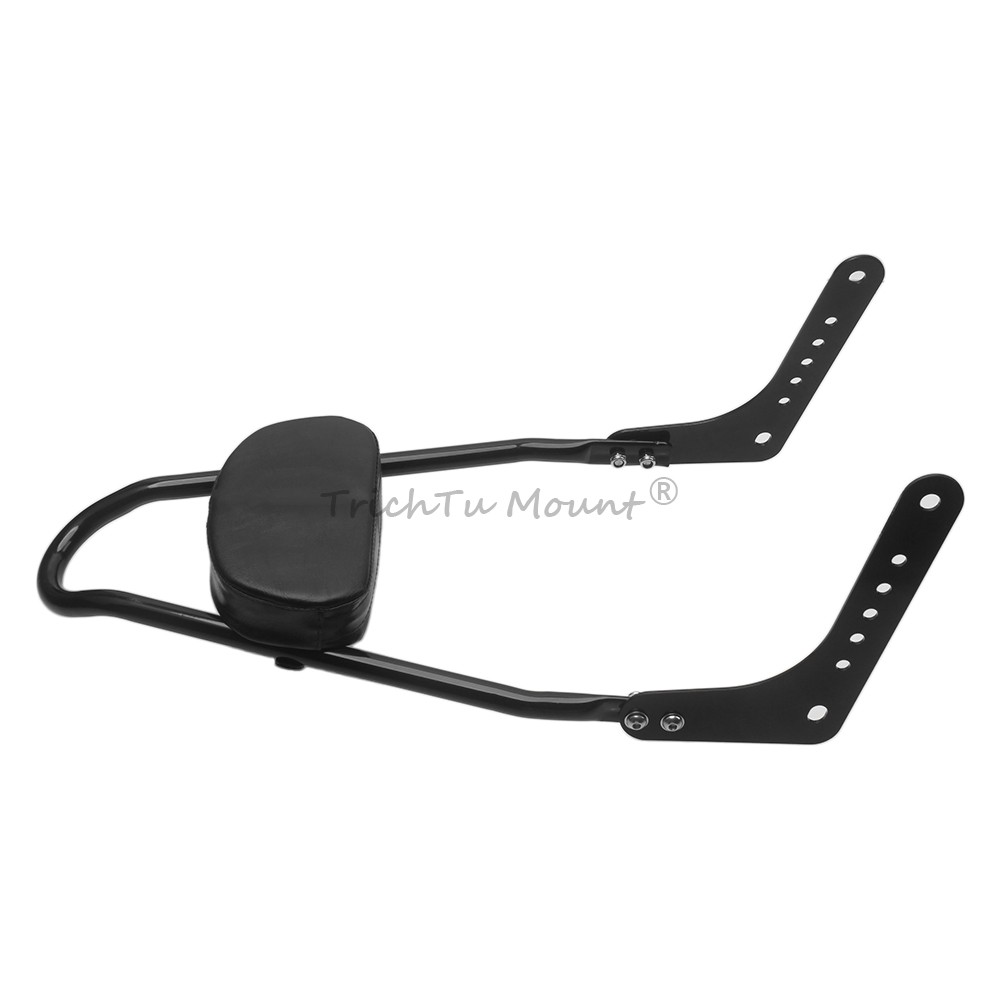 Black Motorcycle Sissy Bar Passenger Backrest Pad For Harley FXST FLSL FLHC FLDE