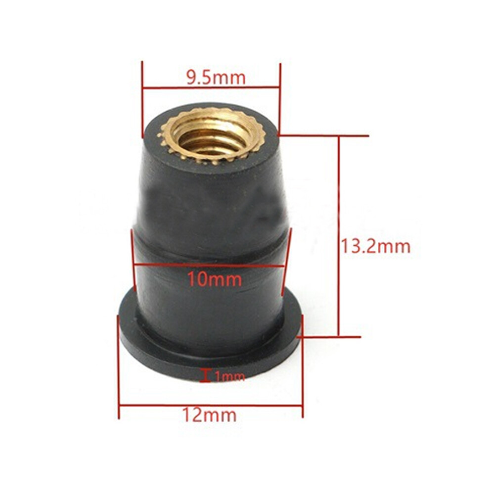M5 Rubber Motorcycle Wellnut Metric Windscreen well Nuts Brass Nuts #M5 Wellnuts