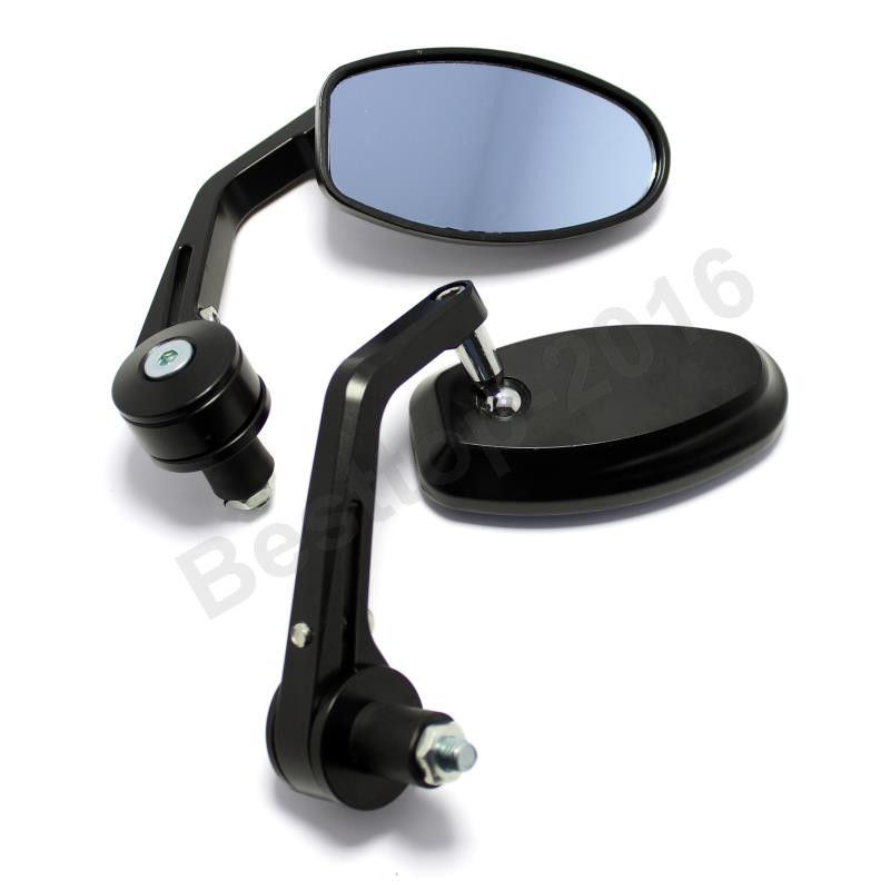 BLACK MOTORCYCLE 7/8″ HANDLE BAR END MIRRORS FOR HONDA SUZUKI YAMAHA CAFE RACER