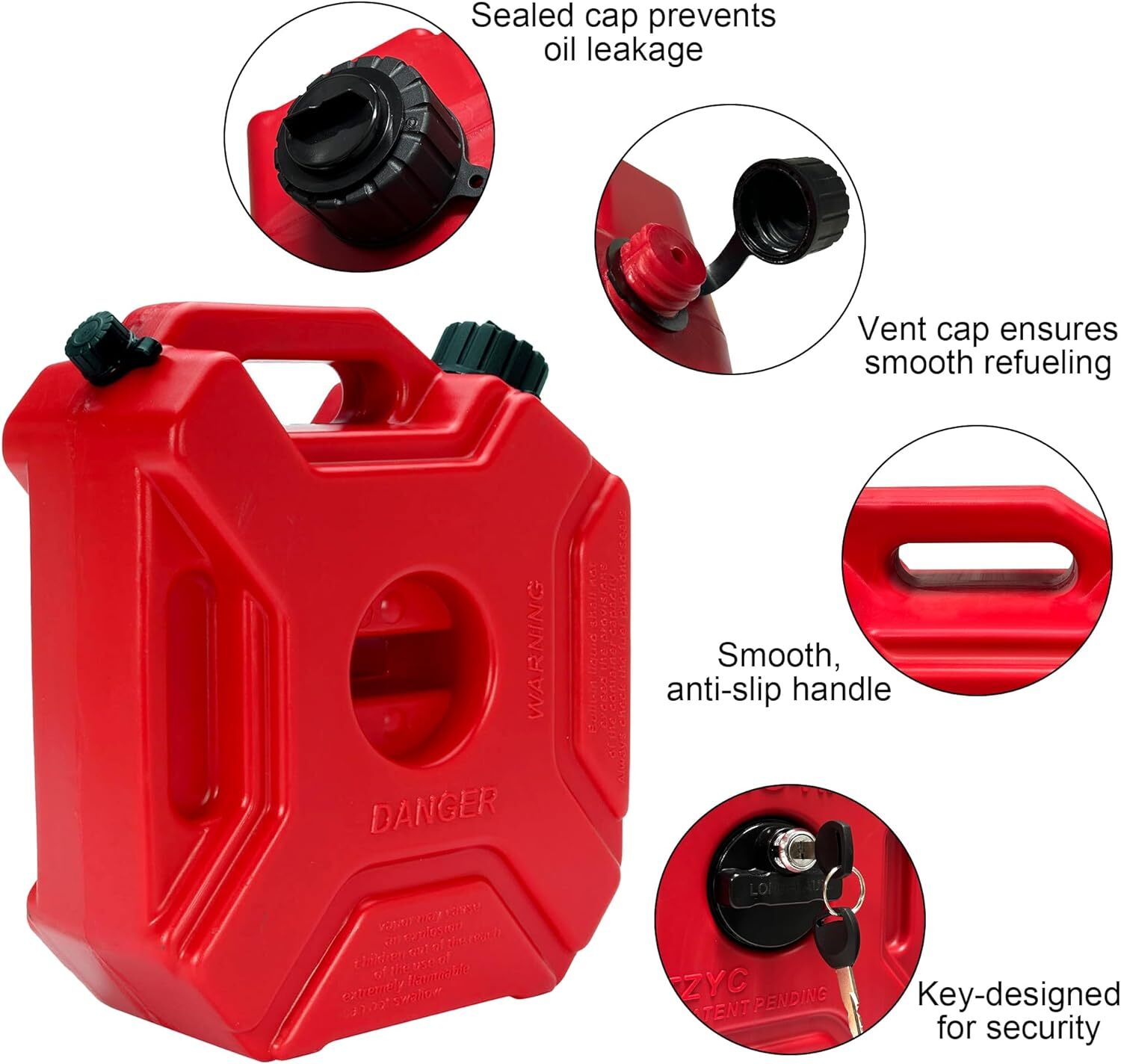 Gas Can Oil Storage Can For ATV UTV Gokart Motorcycle Car SUV 5L Gas Fuel Tank