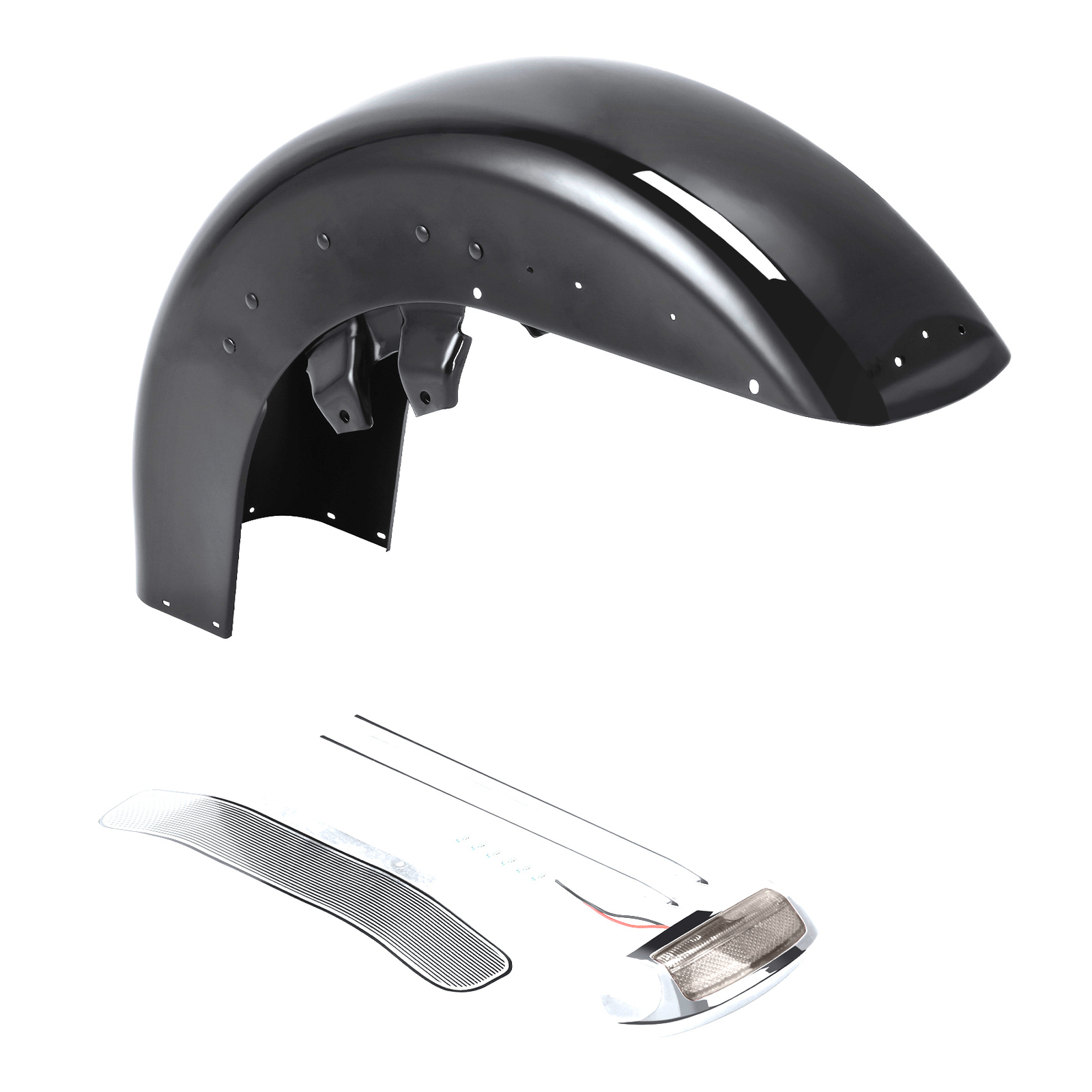 Fit For Harley Electra Glide Ultra 1989-2013 Front Fender Assembly Vivid Black