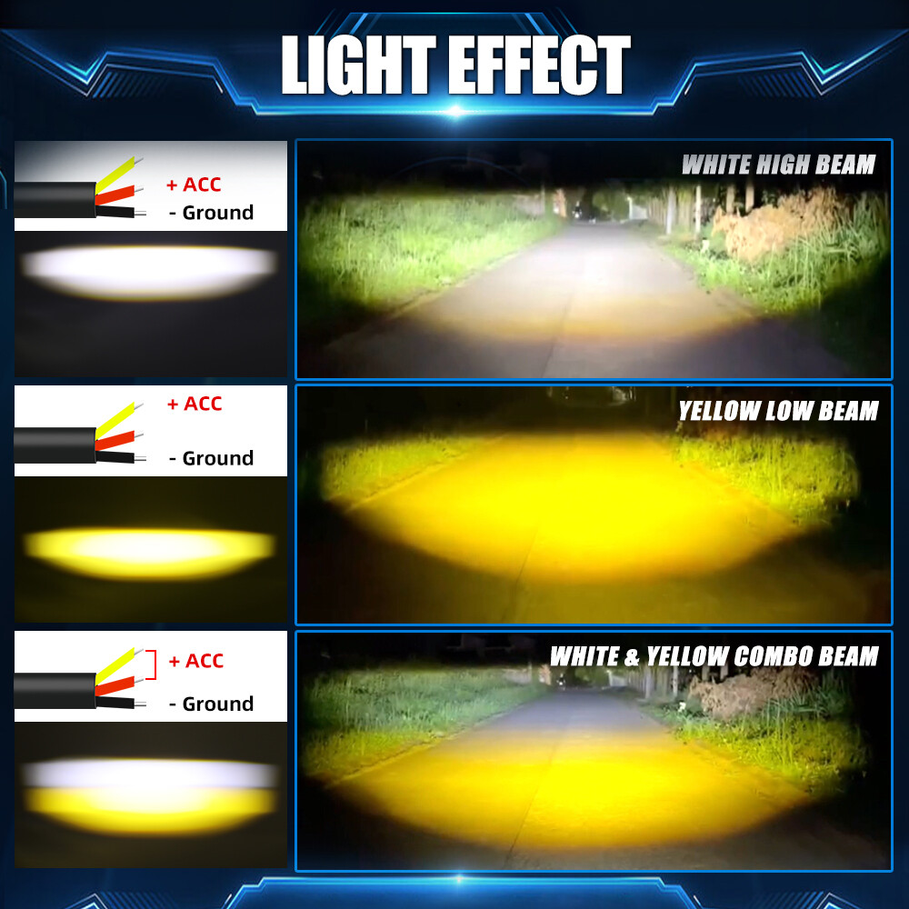 Pair 3″ Cubes LED Work Light Fog Driving Lamp for Motorcycle ATV UTV Offroad