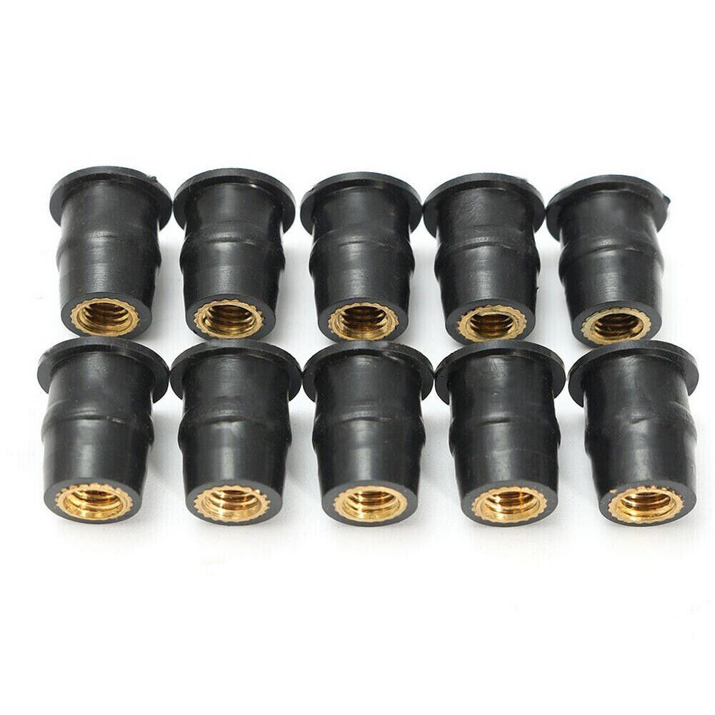 M5 Rubber Motorcycle Wellnut Metric Windscreen well Nuts Brass Nuts #M5 Wellnuts