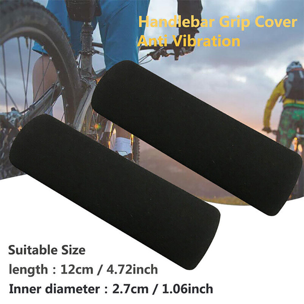 2Pcs Motorbike Handlebar Slip-on Foam Covers Anti Vibration For Motorcycle Grip