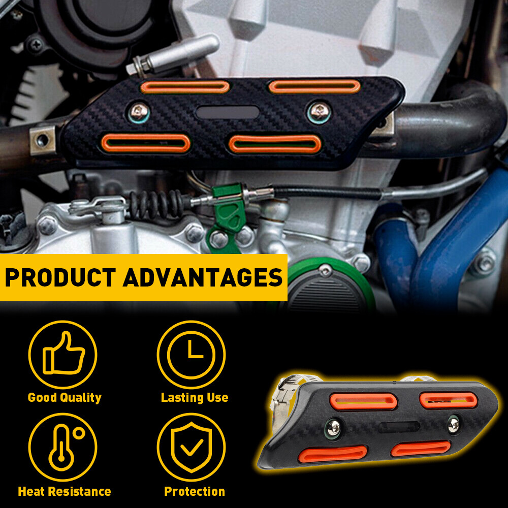 Orange Pipe Heat Shield Guard Protector Cover For Kawasaki Suzuki Honda Yamaha