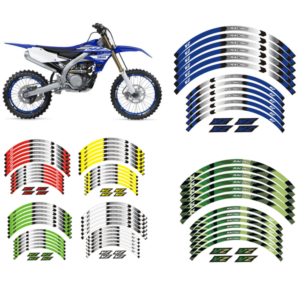 For YAMAHA YZ 250/F/FX/WR/X Tire Rim Wheels Sticker Decal Stripes Reflective