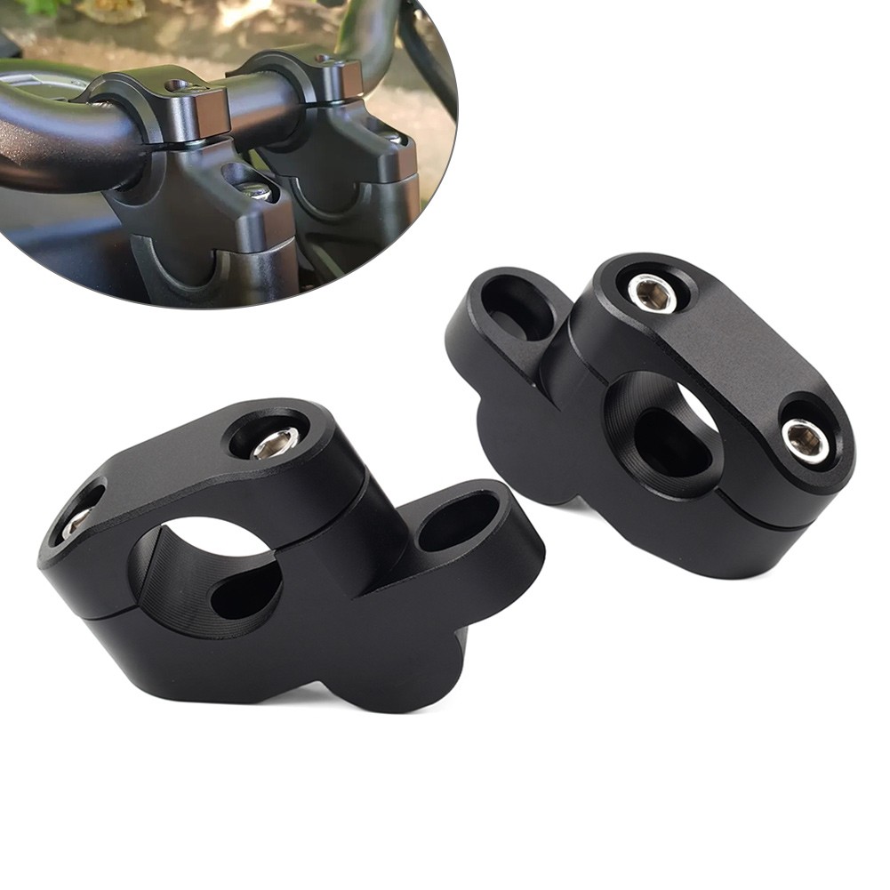 28mm 1 1/8” Black Handlebar Clamp Mount Riser For Honda Suzuki Yamaha Kawasaki