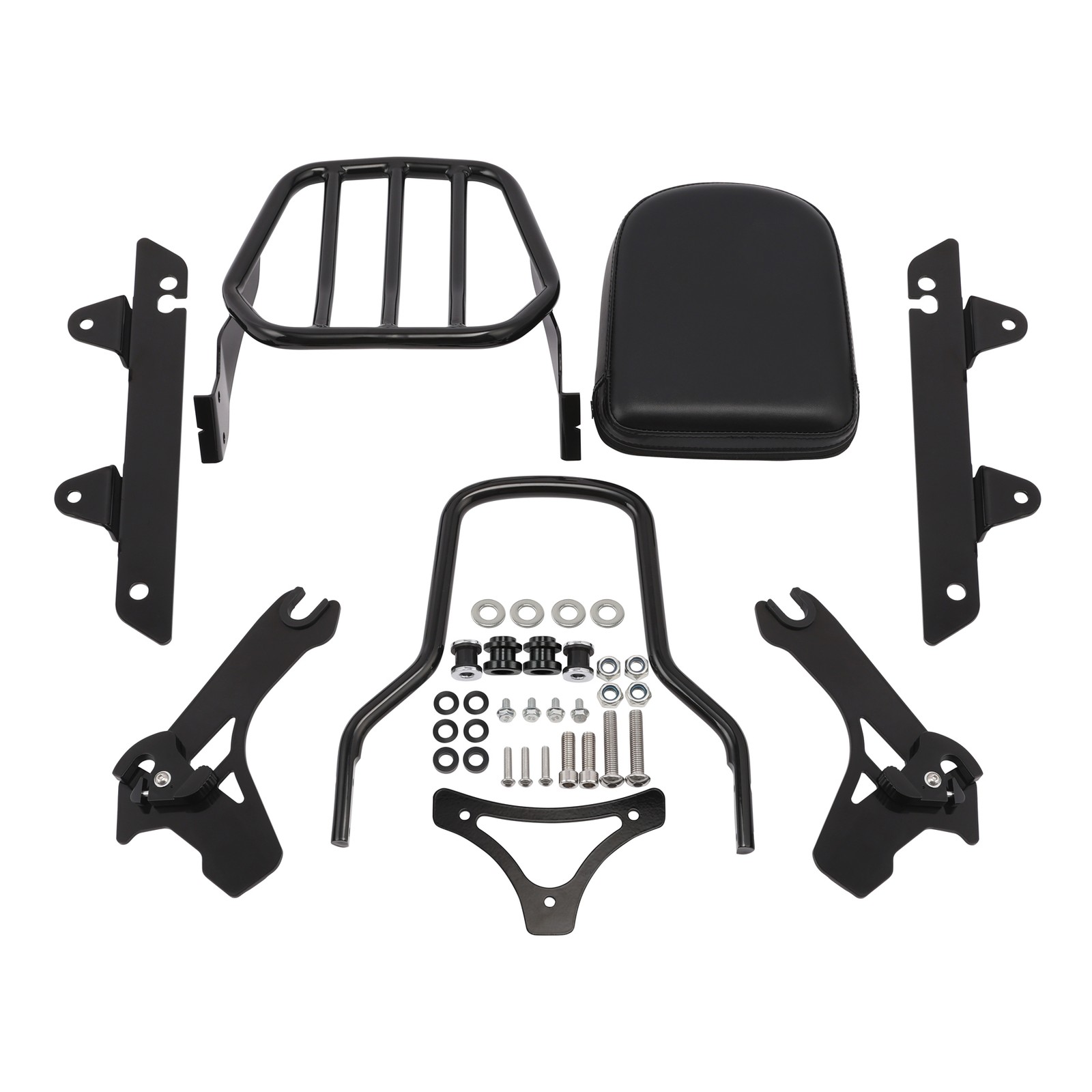 Sissy Bar Backrest Luggage Rack Fit For Harley Dyna Low Rider 2006-2009 14-2017