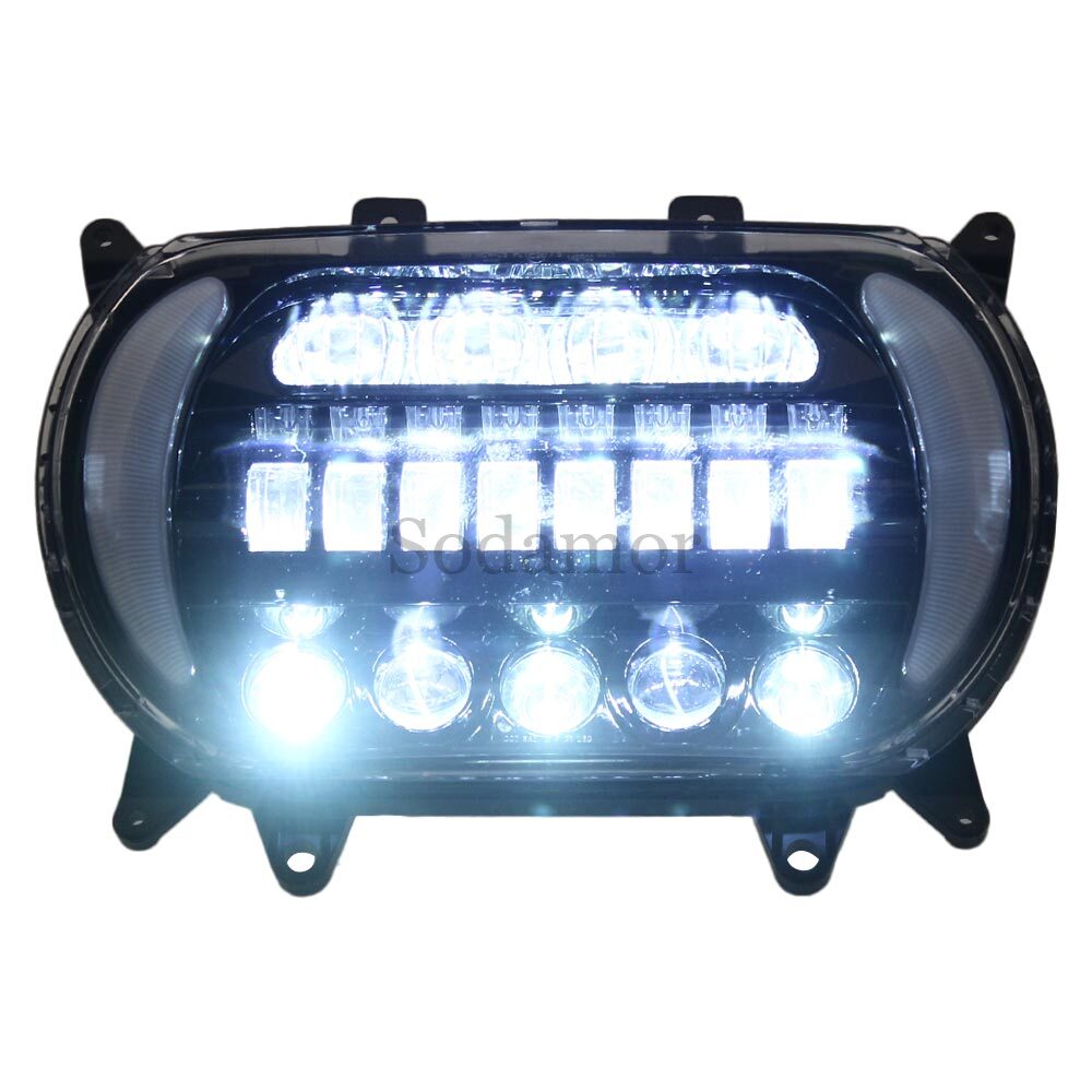 LED Cold White Headlight Turn Signal Lamp For HARLEY Touring Road Glide 2015-25