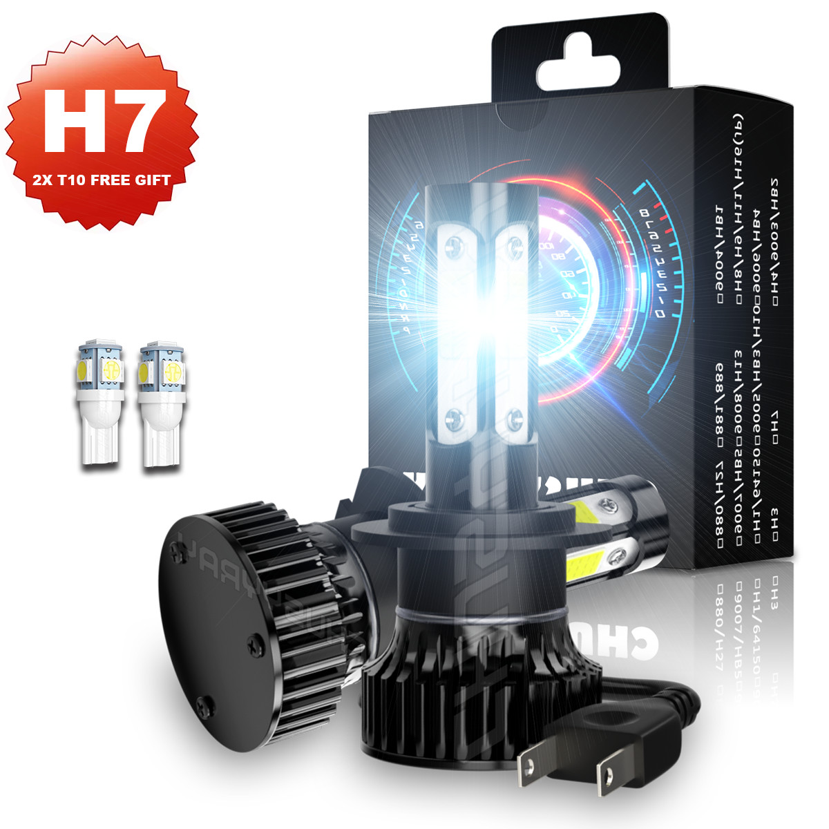 For Honda CBR600F4i 2001-2006 & CBR600RR 2003-2022 LED Headlight Bulbs 6000K H7