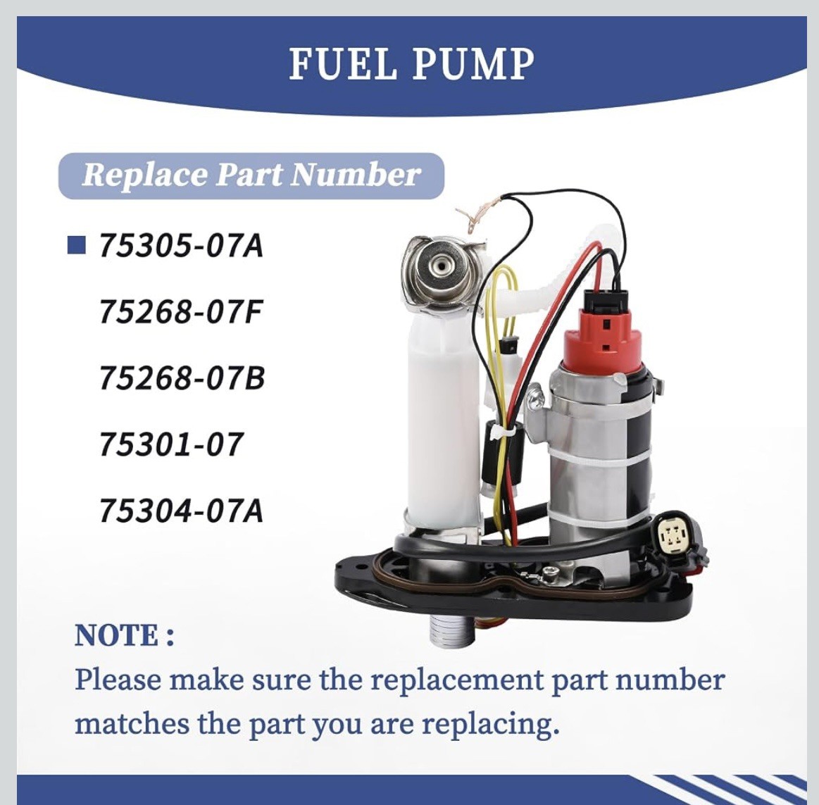 75305-07A 75268-07F Fuel Pump Compatible with Harley Davidson Sportster 883 1200