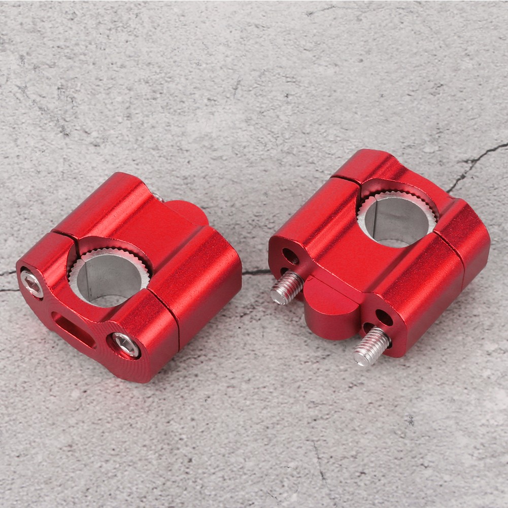 Pair 22mm/28mm 1/8in 7/8in Motorcycle Handlebar Mount Clamps Riser Adapter CNC