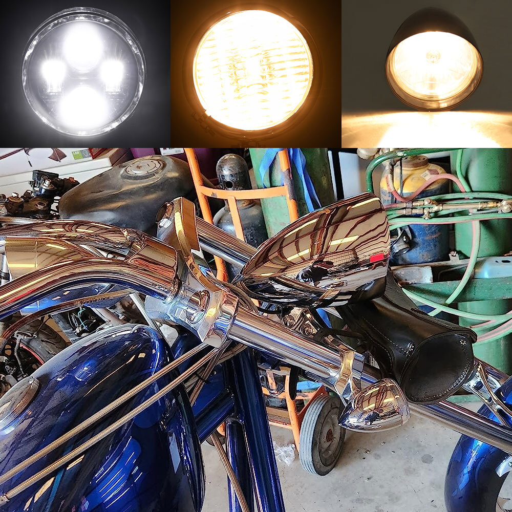 Chrome / Black Headlight Lamp Assembly fit for Sportster XL1200 Dyna Big Twins