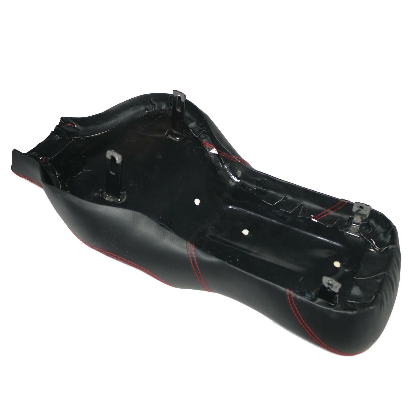 Fits Royal Enfield Classic Dual Seat Assembly Black Leatherite Red Stitching ECs