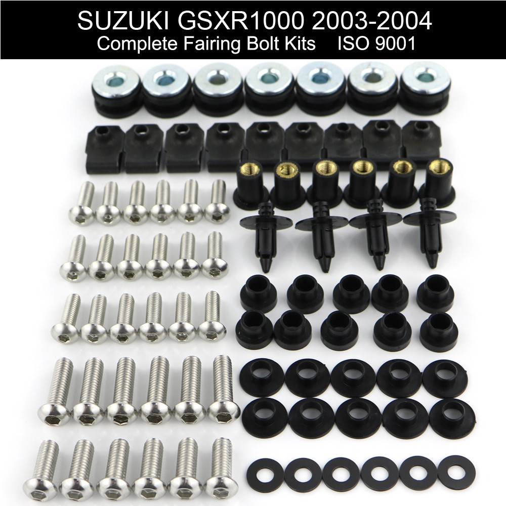 Complete Fairing Bolt Kit Bodywork Screw Nut Fit For Suzuki GSXR1000 2003 2004