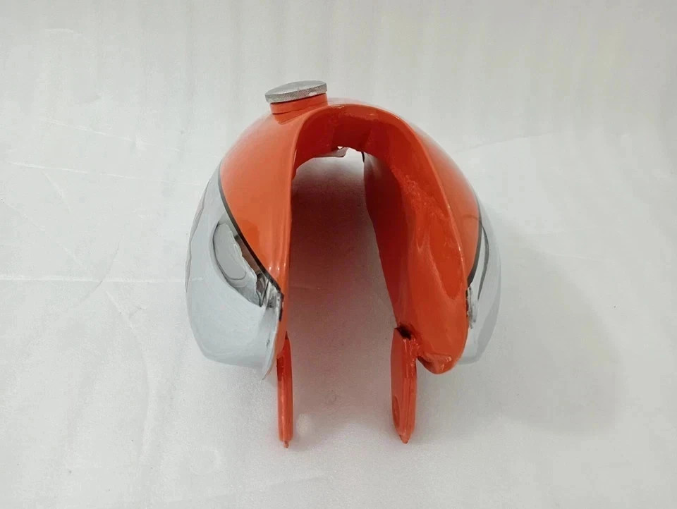 Yamaha XT TT 500 Polished & Orange Painted Aluminium Petrol Fuel Tank 1N5, 1977