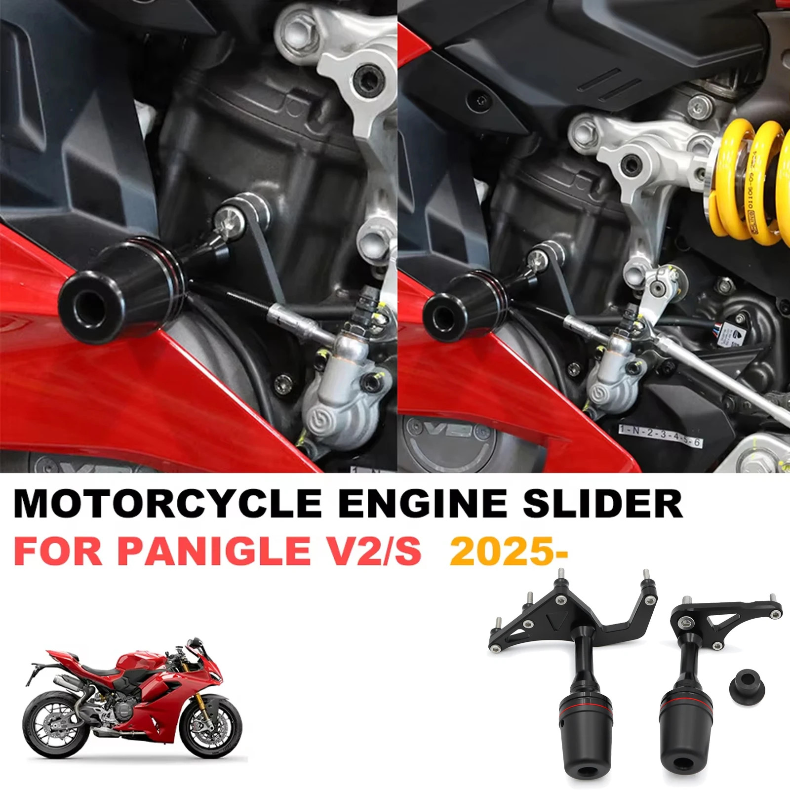 For Ducati Panigale V2/S STREETFIGHT V2/S 2025 2026 Frame Sliders Crash Protect