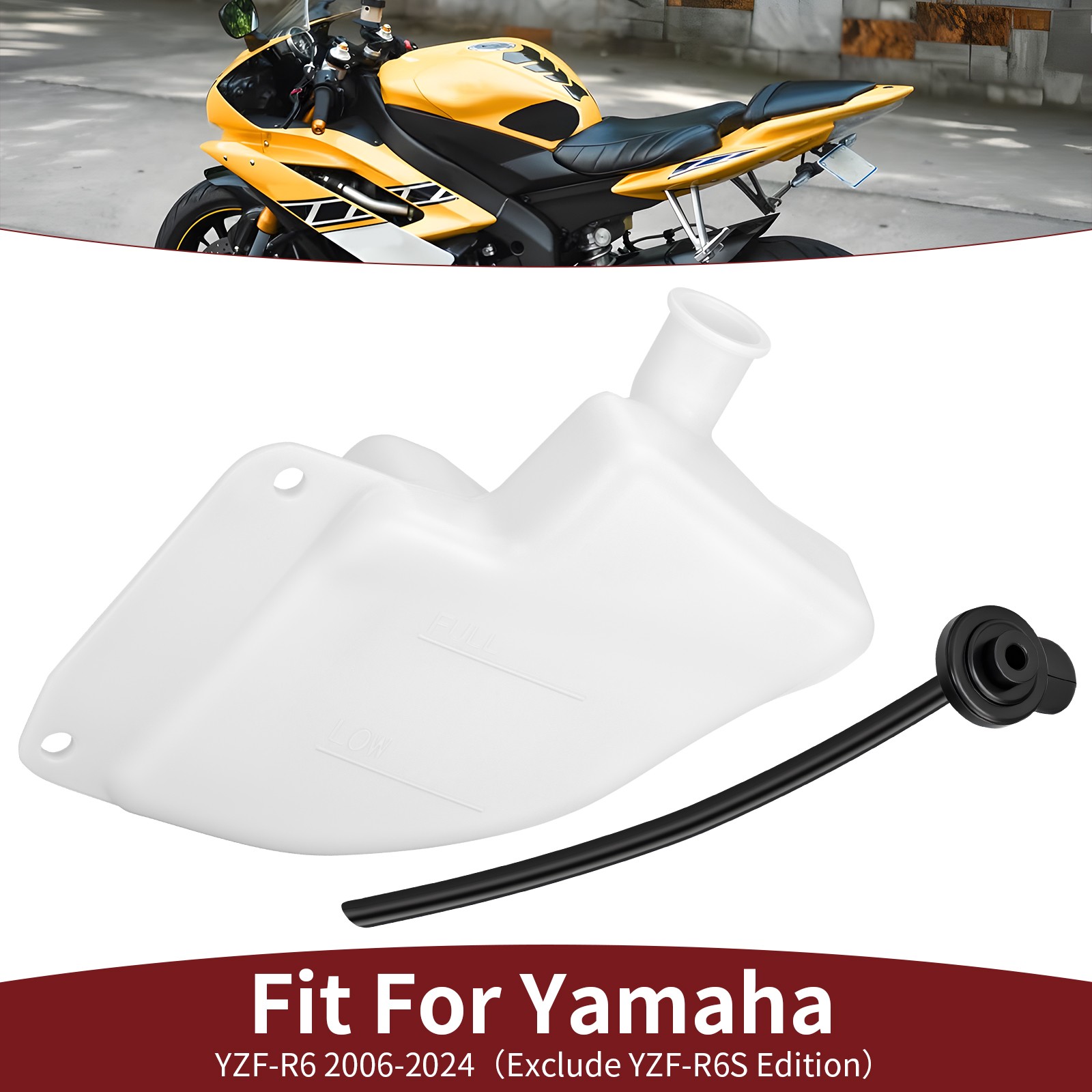 06 07 08 09 10 11 12-24 For Yamaha YZF-R6 YZF R6 Radiator Coolant Reservoir Tank