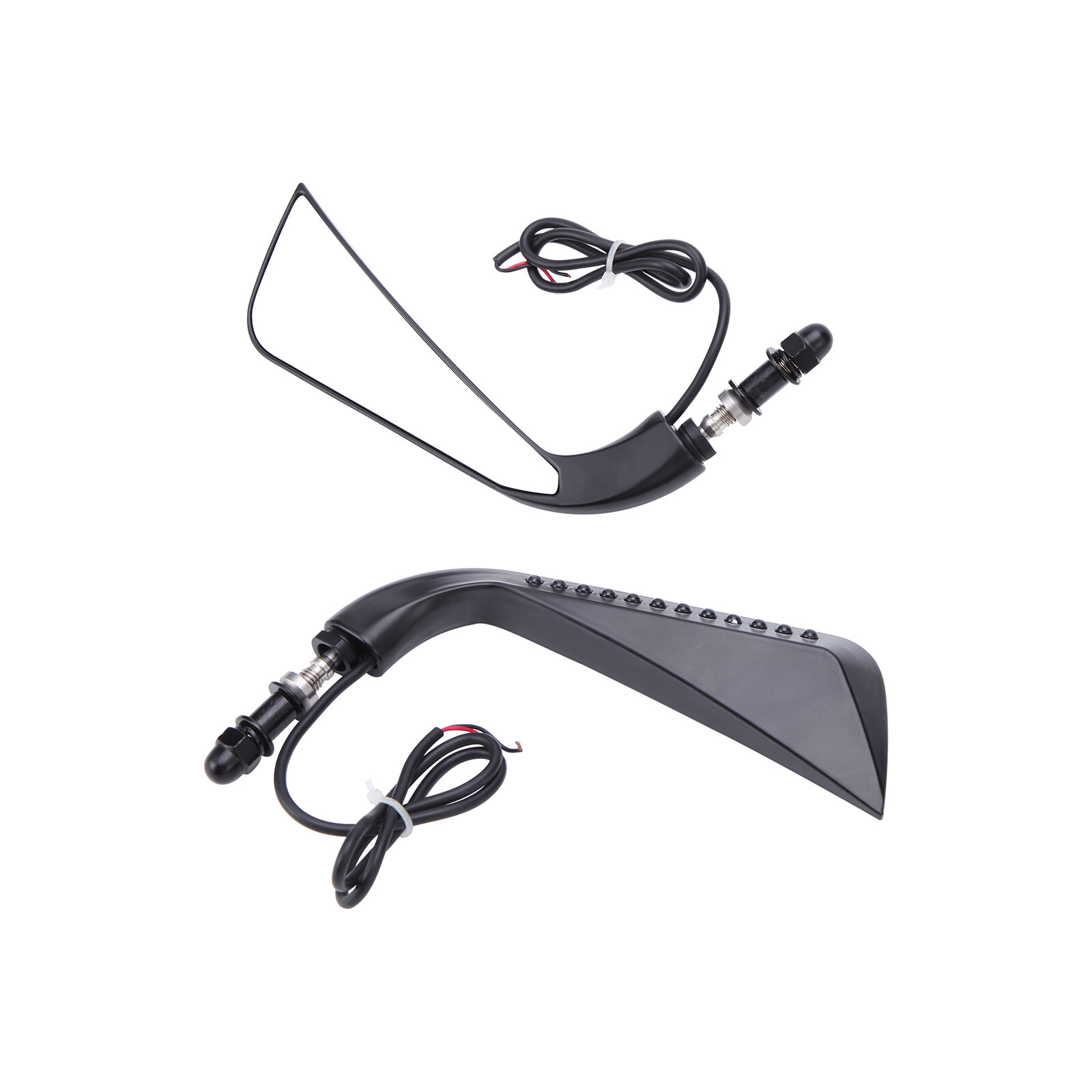 Black Motorcycle Mirrors w/ LED Turn Signal For Harley V-Rod Sportster Softail