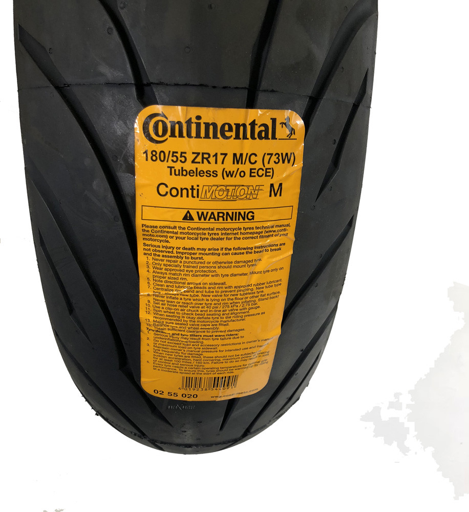 Continental 180/55ZR17 Motorcycle Tire 180/55-17 Conti Motion Rear 180-55-17