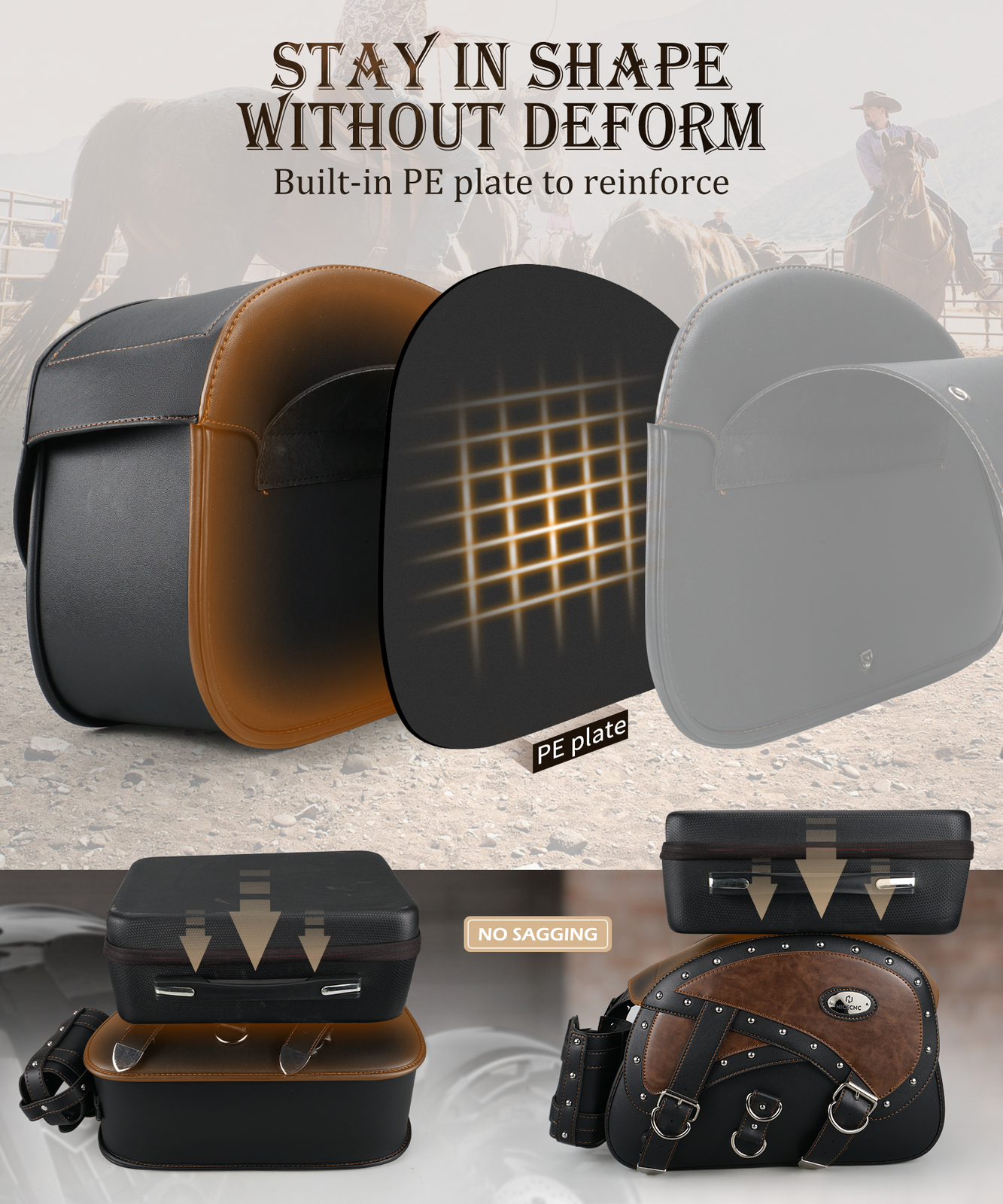 Universal Motorcycle Side Pannier Bag Waterproof Saddlebags For Honda Shadow