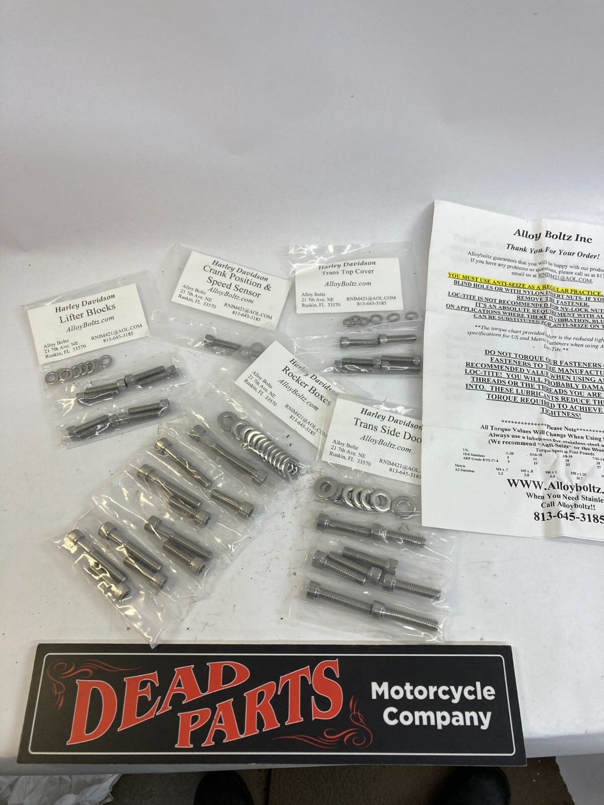 Harley Alloy Boltz stainless allen steel bolt kit 07-up Softail