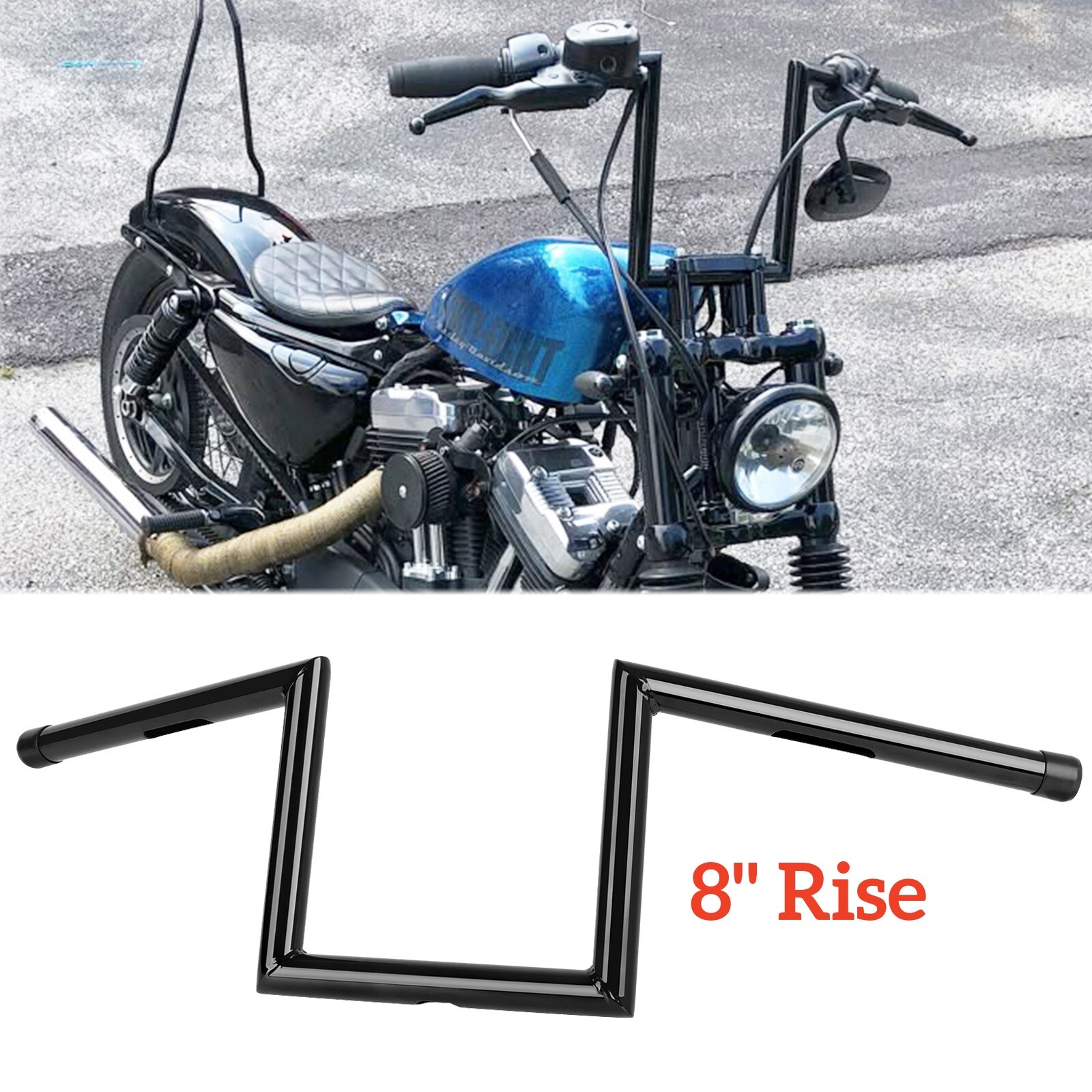 1″ 25mm Handlebars 8″ Rise Z-Bar Hanger For Harley Sportster Forty Eight 72 883