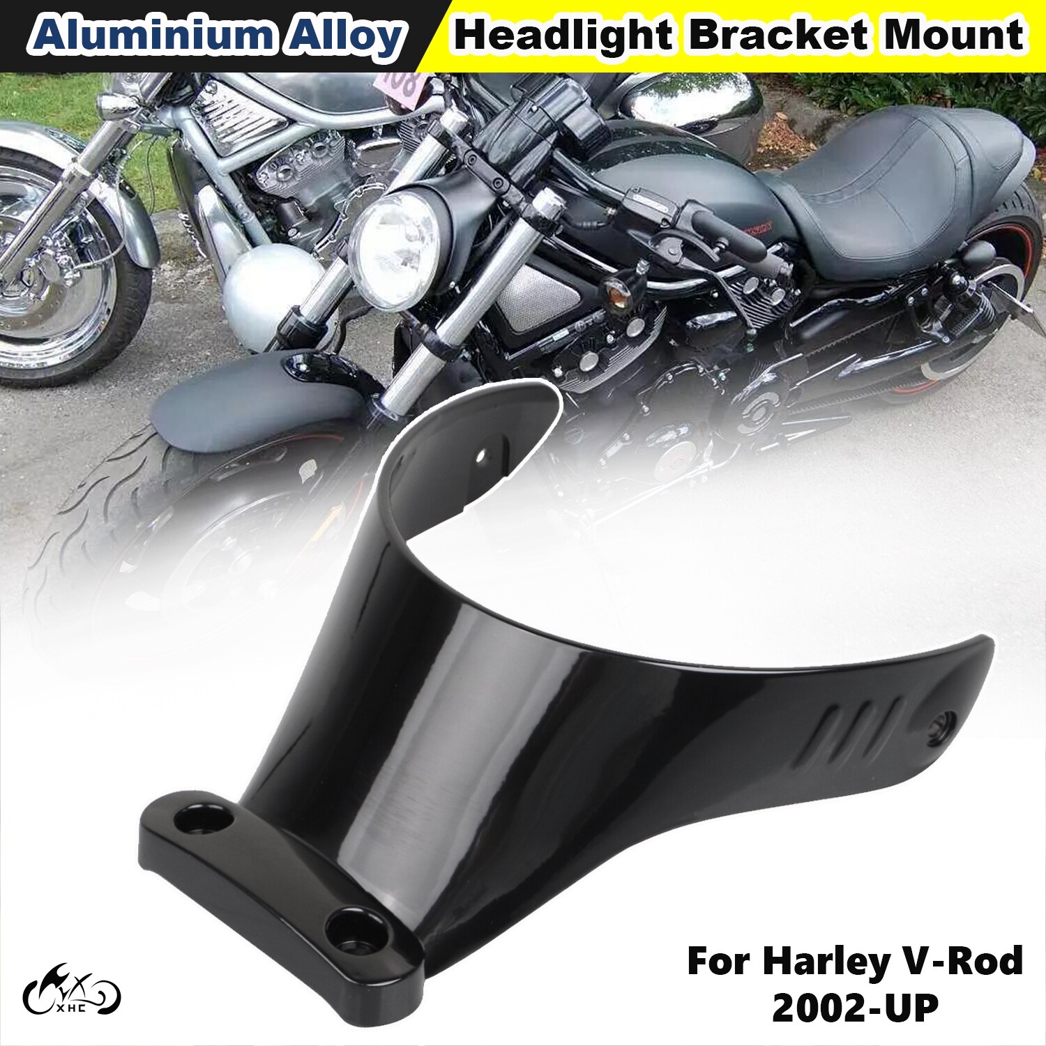 Aluminium Alloy Black Front Headlight Bracket Mount For Harley V-Rod 2002-2023