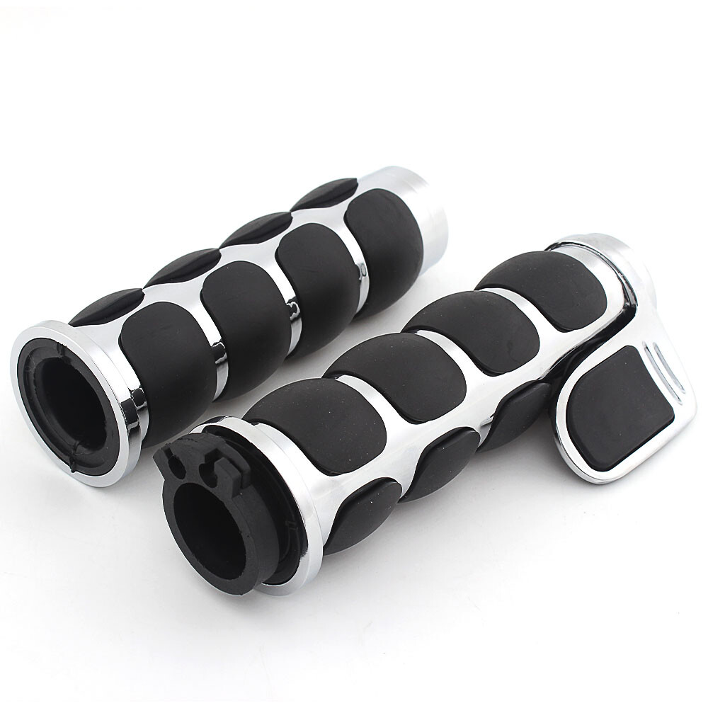 Motorcycle 1″ Handlebar Hand Grips w/Throttle Fit for Harley Touring Road Glide