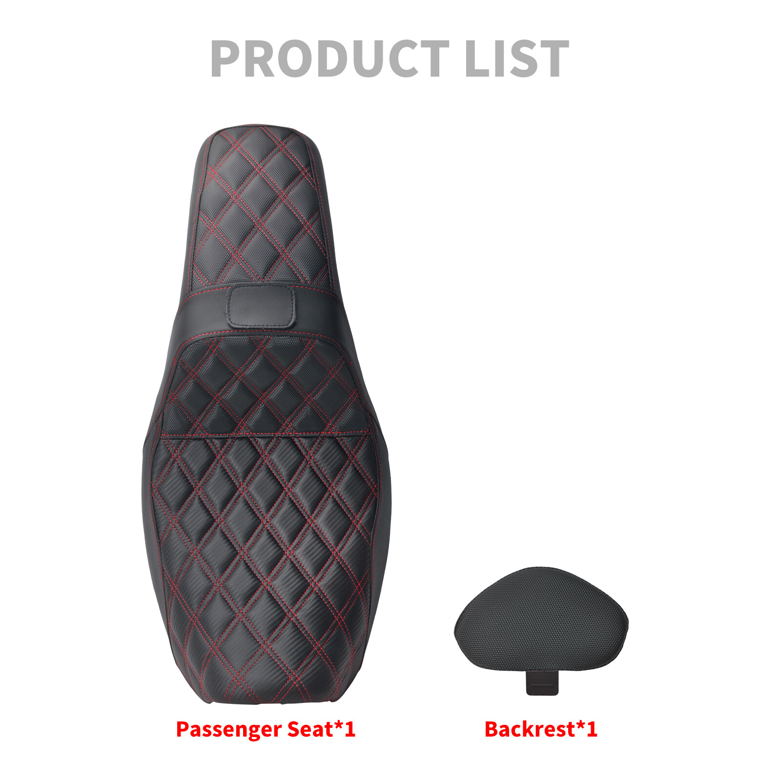 Step Up Red Stitching Seat & Backrest Driver For Harley Dyna Switchback 06-17