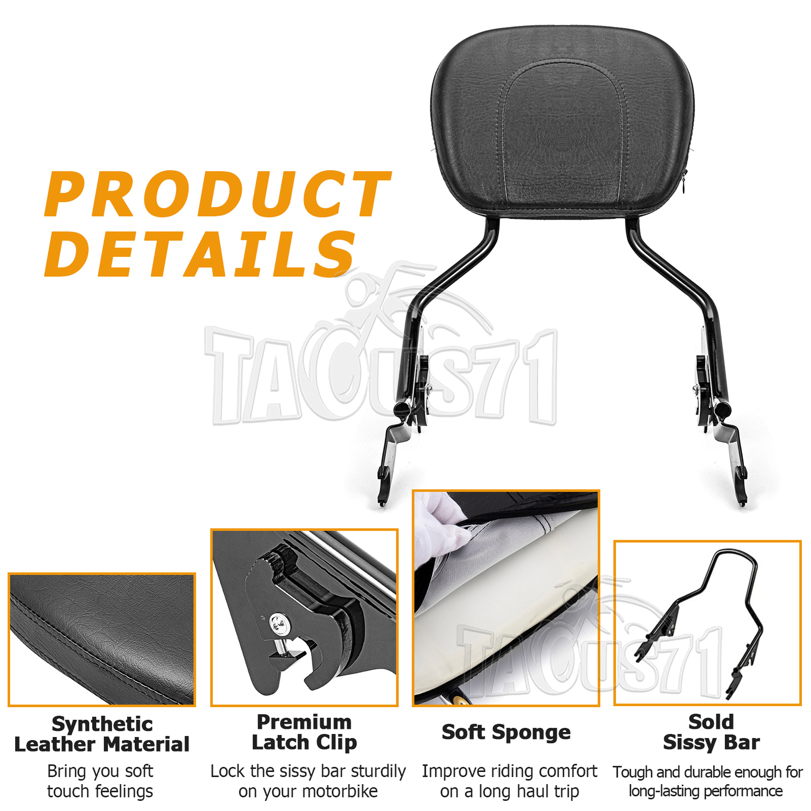 Black Backrest Sissy Bar & Stealth Rack For 09-23 Harley Road Glide Street Glide
