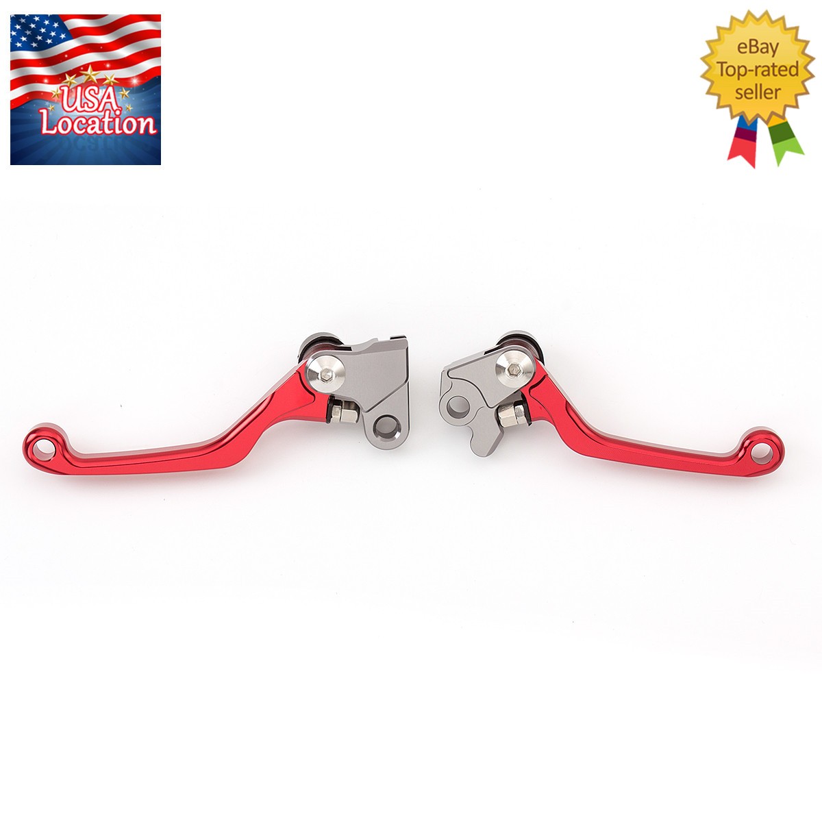 For Honda CRF250F 2019-2023 Red Clutch Brake Levers & Grips Handle Dirtbike Set