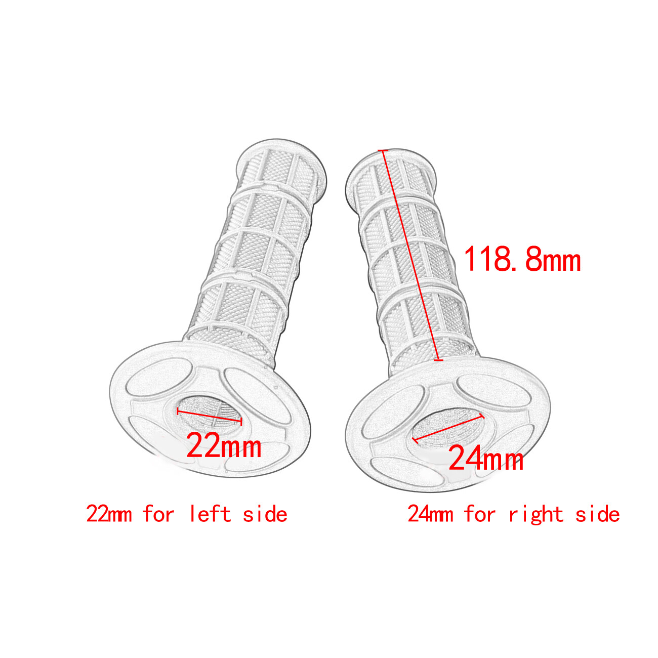 2Pcs 7/8″ Practical Motorcycle Hand Pro Grips Dirt Bike Motocross Gel Handle Bar