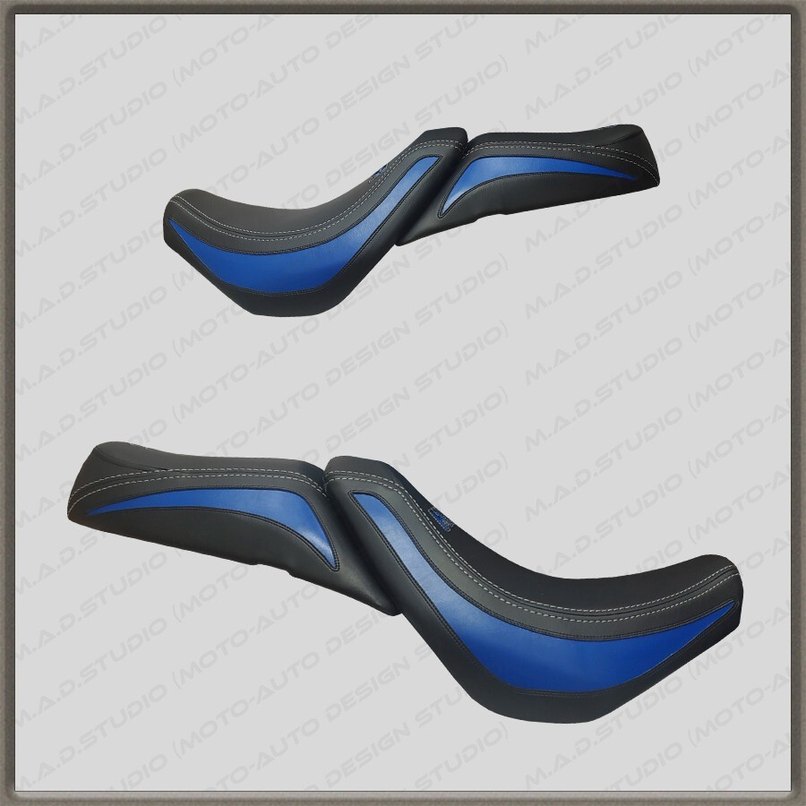 CUSTOM Seat Cover Suzuki BOULEWARD M109R (INTRUDER M1800R) Black+Blue+wt 2006+