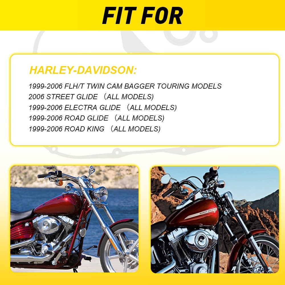 2Set Primary Gasket Kit with Seal O-Ring Compatible for Harley Davidson Electra