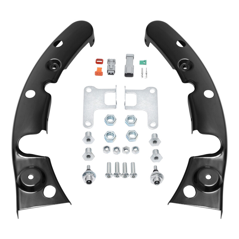 Vivid Black Rear Fender System W/ LED Light Fit For Harley Road Glide 2009-2013